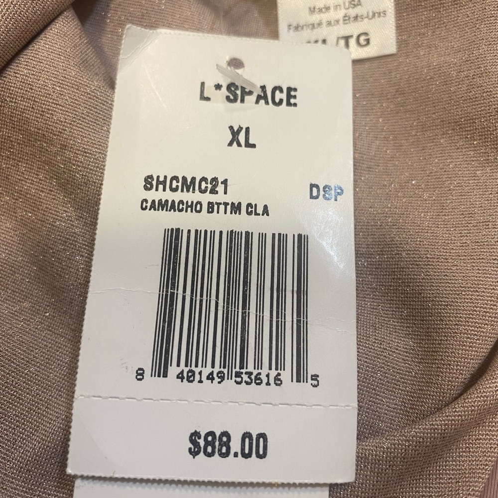 L*Space Swim Shimmer‎ Dusty Pearl Camacho Bikini Bottom Classic, X-Large, NWT - Picture 11 of 15